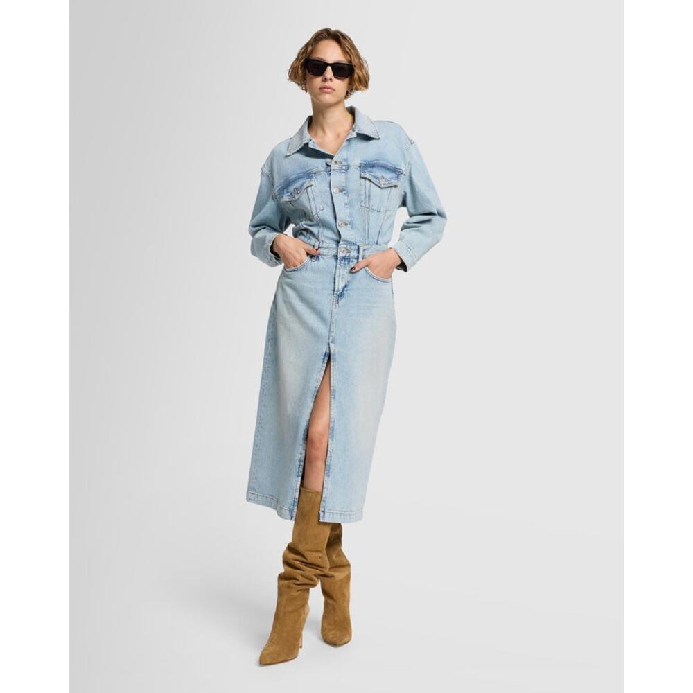 7 For All Mankind Relaxed Denim Dress - Picture 2 of 12